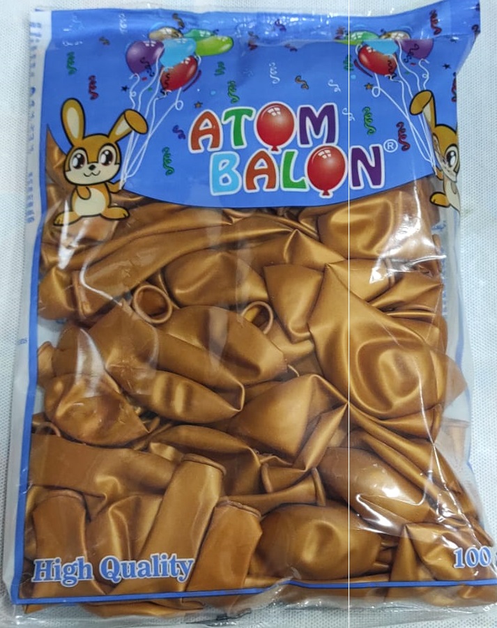 atom metalik altın gold balon 12 inç 100 lü